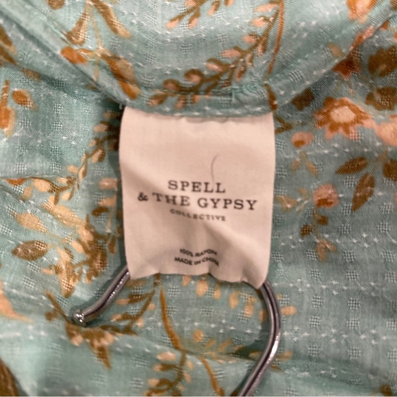 SPELL AND THE GYPSY COLLECTIVE MAISIE SKIRT TURQUOISE HI LOW BOHEMIAN BOHO EUC - Picture 7 of 8